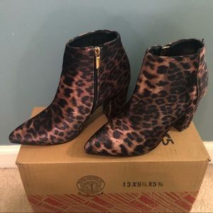 Leopard print booties